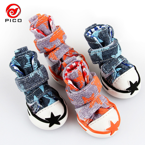 Hot sale pet dog shoes cute stars puppy boot outdoor Casual canvas Sneakers Teddy small dogs shoes ZL248 ► Photo 1/6