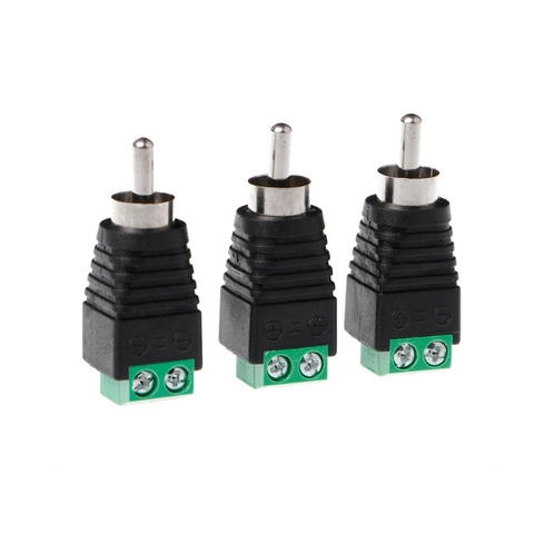 3 Pcs RCA Male Plug to AV Terminal Connector Video AV Balun 2 Screw International Standard ► Photo 1/1