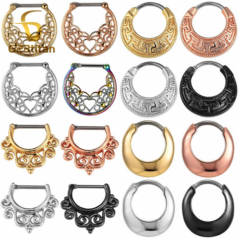 G23titan Nose Piercing Rings 16G Titanium Pole Nose Ring Clip Beautiful Septum Clips Ear Daith Nose Earrings Nariz Body Jewelry ► Photo 1/6