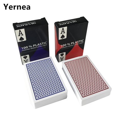 2 Sets/Lot Baccarat Texas Hold'em Plastic Playing Cards wear-resistant Waterproof Poker Card Board Bridge Poker Game Yernea ► Photo 1/6