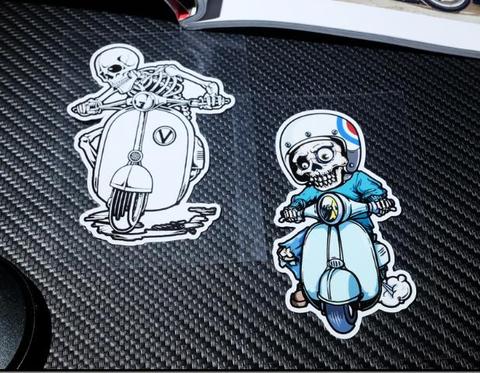 reflective skull sticker for Piaggio VESPA  motorcyle vinyl decals scooter motorbike retro stickers for superbike dirt bike ► Photo 1/3