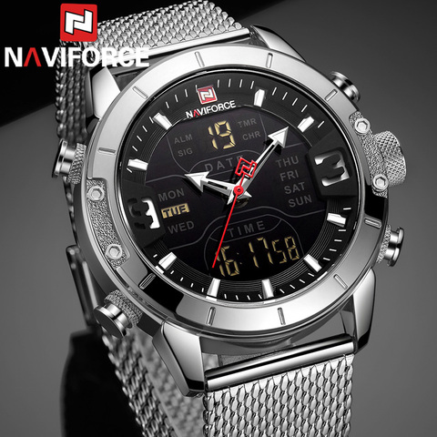 Relogio Masculino Naviforce Top Brand Luxury Sport Digital Military Men Watch Stainless Steel Chronograph Man Wristwatch 9153 ► Photo 1/6