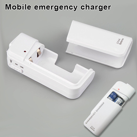 Mini Pocket Universal 2 AA Battery USB Charger Power Bank Box for iPhone Traveling Emergency Mobile Phone Security Charger ► Photo 1/1