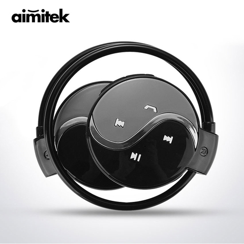 Aimitek Mini 603 Wireless Bluetooth Earphones Sports Stereo Headphones MP3 Music Player Micro SD Card Slot with Mic for Phones ► Photo 1/5