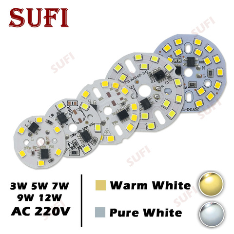10Pcs Smart IC DIY LED Bulb Lamp SMD 3W 5W 7W 9W 12W Warm White Pure White Light Chip Input 220V For 3 5 7 9 12 W Watt LED Bulb ► Photo 1/6