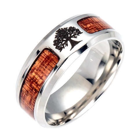 8MM Wood Life Tree Family Tree of Life Healing Ring Jewelry Gifts for Women and Teens Girls ► Photo 1/6