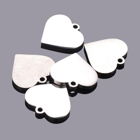 10 pcs Wholesale 15mm Heart Charms Unisex Stainless Steel Stamping Blank DIY Tags Pendant Necklace Jewelry Findings ► Photo 1/5