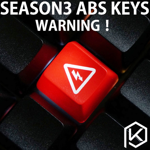 Novelty Shine Through Keycaps ABS Etched, light,Shine-Through warning black red custom mechanical keyboards light oem profile ► Photo 1/2