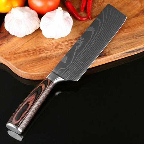 XITUO New Style 7''Japan Santoku Chef knife Stainless Steel Imitate Damascus Pattern Kitchen Knife Utility Knife Vegetable Knife ► Photo 1/6