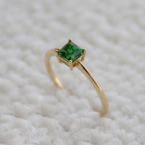 High quality Green AAA Cubic Zircon Stone Ring Office for Ladies Jewelry Daily Wear Party Bijoux Femmal ► Photo 1/4