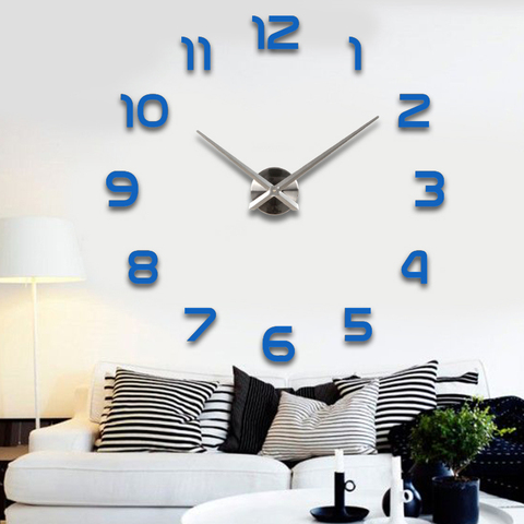 Silver needle and clock dial mirror sticker DIY wall clocks home decoration wall clock meetting room wall clock ► Photo 1/6