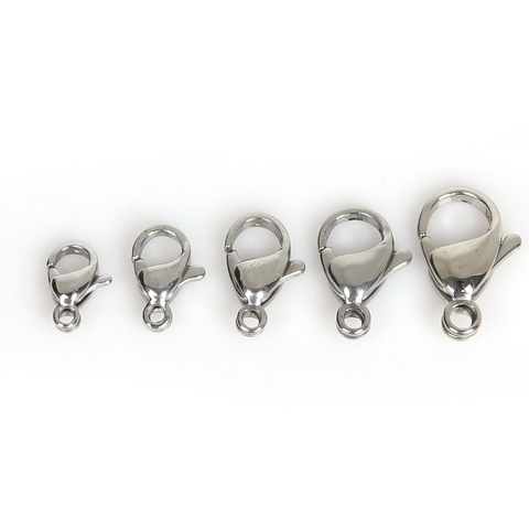 10pcs/lot 304 Stainless Steel Lobster Clasps Hooks for DIY Necklace Bracelet End Connectors Parts Chain Buckle Jewelry Making ► Photo 1/6