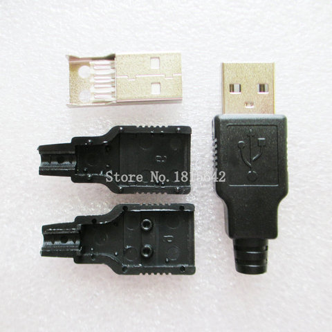 10PCS/LOT USB socket / cartridge type / three-piece / USB female A wire-type female type A 4Pin USB Connector ► Photo 1/1