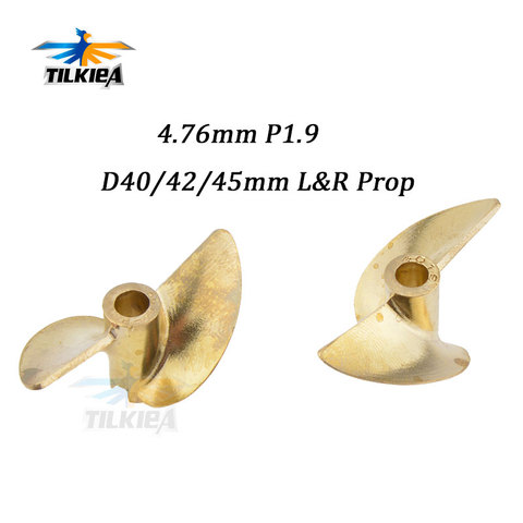 RC Boat D40/42/45mm P1.9 Propeller 4.76mm(3/16'') Positive / Reverse Screw 2 blades Copper Propellers Left/Right Prop ► Photo 1/6