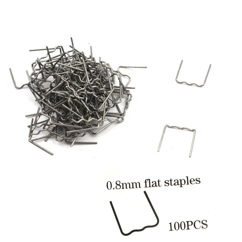 100Pcs 0.8mm Standard Pre Cut FLAT STAPLE Hot Staples for Stapler Repair Welder 