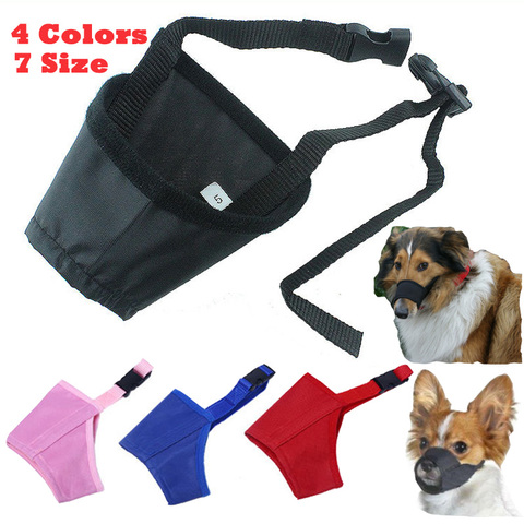 Pet Nylon Adjustable Breathable Mask Bark Bite Mouth Muzzle Sleeve Grooming Anti Stop Chewing Dog Control ► Photo 1/6