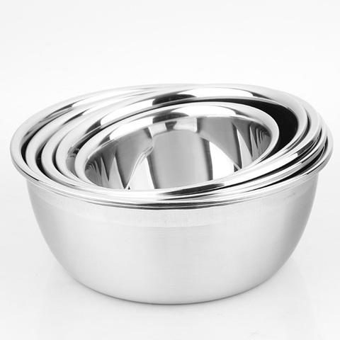 1Pcs stainless steel plate is used in the soup kitchen and basin bowl salad bowl. ► Photo 1/4