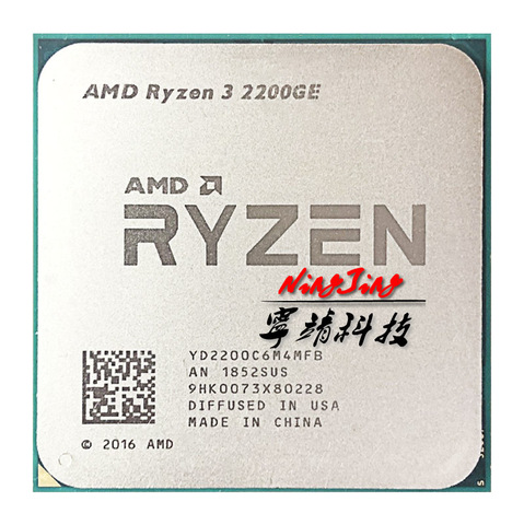 AMD Ryzen 3 2200GE R3 2200GE 3.2 GHz Quad-Core Quad-Thread CPU Processor YD2200C6M4MFB Socket AM4 ► Photo 1/1