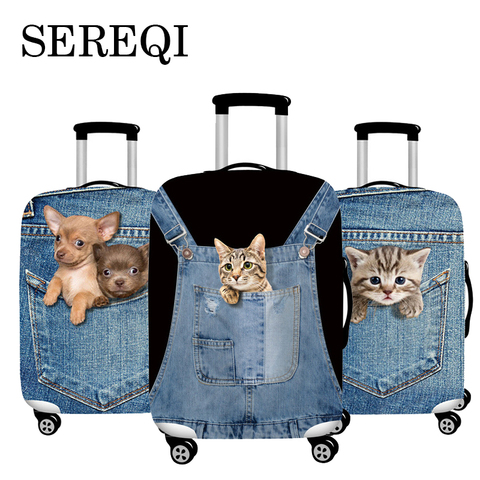 SEREQI Cat Dog Travel Luggage Cover For 18-32Inch Suitcase Travel Bag Protection Case Luggage Bag Dust Cover Travel Accessories ► Photo 1/6
