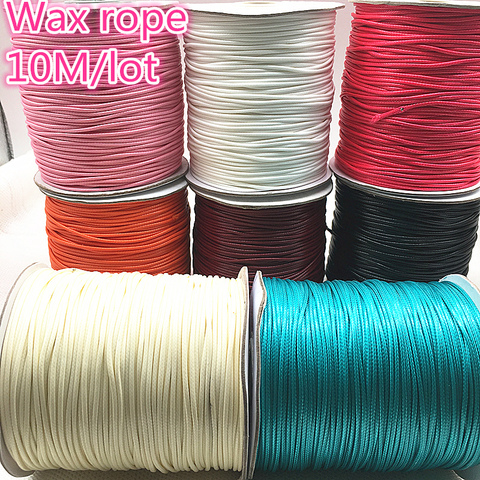 NEW 10 Meters 1mm 1.5mm Waxed Cotton Cord Waxed Thread Cord String Strap Necklace Rope Bead DIY Jewelry Making for Bracelet ► Photo 1/6