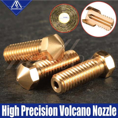 Mellow Top quality 3Pcs 3D Printer Extra Brass Volcano V6 Nozzle All Metal M6 threaded 0.4mm for 1.75mm E3D volcano hotend ► Photo 1/6
