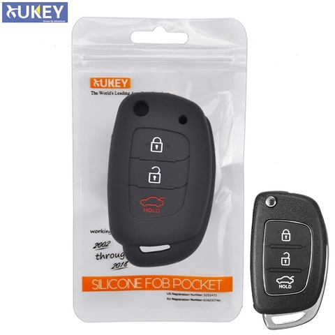 3 Button Silicone Car Remote Flip Key Fob Shell Cover Case For Hyundai Creta I10 I20 Tucson Elantra Santa Fe 2016 2017 2022 ► Photo 1/6