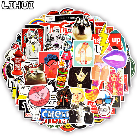 100 PCS Funny Sticker Punk Anime JDM Creative Decal Stickers for