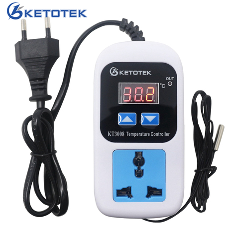 Thermostat Temperature Controller Outlet KT3008 AC 110-220V Termostat Digital Socket Regulator Plug KT3010 Humidity Controller ► Photo 1/6