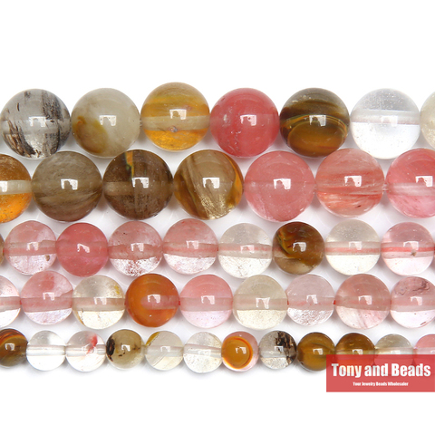 Free Shipping Natural Stone Smooth Volcano Cherry Quartz Loose Beads 15