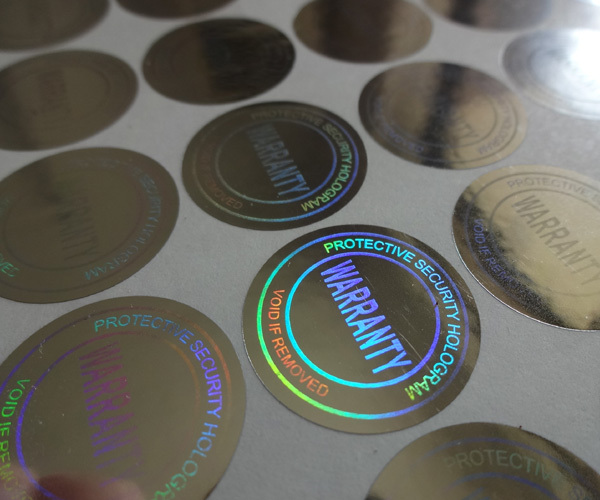 100~ Security ORIGINAL Hologram Stickers Labels Round Silver 15mm diameter