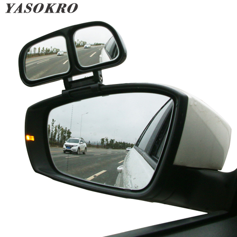 YASOKRO Car Rearview Mirror 360 degrees Adjustable Car Blind Spot Mirror Automotive Wide Angle Convex Mirror Dual Mirror ► Photo 1/5