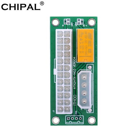 CHIPAL Dual PSU Adapter ATX 24Pin to 4Pin SATA Power Sync Starter Card Extension Cable ADD2PSU for Bitcoin Mining Miner ► Photo 1/6