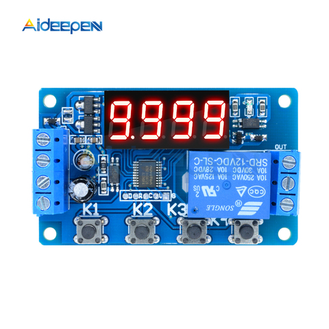 DC 5V 12V 10A Adjustable Time Delay Relay Module LED Digital Timming Relay Timer Delay Trigger Switch Timer Control Switch ► Photo 1/6