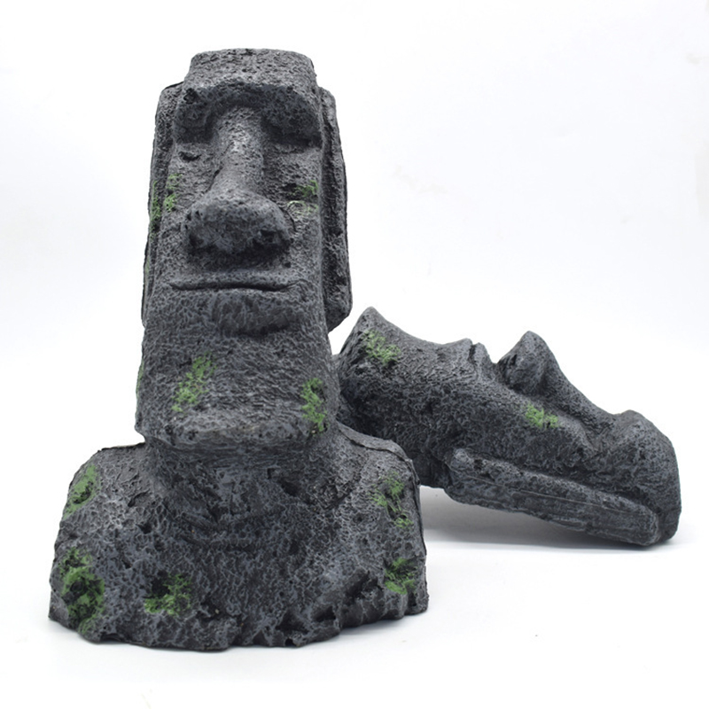 easter island ancient statue fish tank craft aquarium accessory POPETPOP Moai Decoration Ornament Resin Head Safe Hideout for Betta Fish Aquarium Accessories for Freshwater and Saltwater Tanks 5.51 X 3.74 X 3.54 in : Pet Supplies Blue Ribbon Exotic Environments Easter Island Statues is famous for its 887 extant monumental statues Easter Island moai statue island