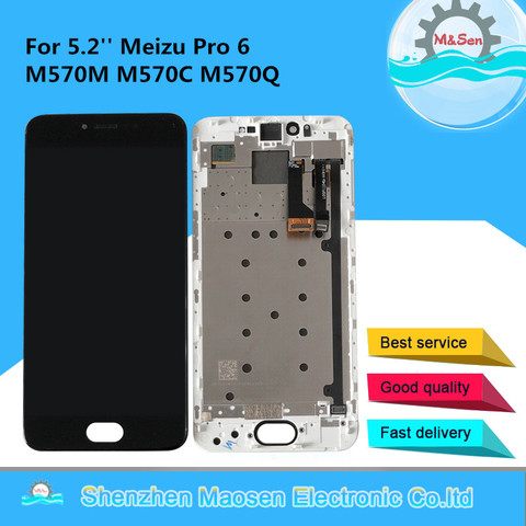 5.2'' Original  Supor Amoled M&Sen For Meizu Pro 6 M570M M570C M570Q LCD Display Screen+ Touch Panel Digitizer Frame For Pro 6S ► Photo 1/6