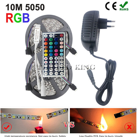 SMD 5050 60leds/m 5m 10m RGBW RGBWW RGB LED Strip Lighting LED Tape Diode ribbon DC 12V Adapter LED Strip Set ► Photo 1/6