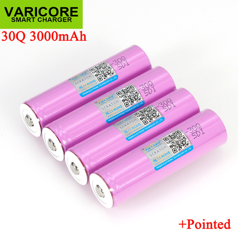 VariCore 3.7V 18650 ICR18650 30Q 3000mAh li-ion Rechargeable battery For Flashlight Batteries + Pointed ► Photo 1/5