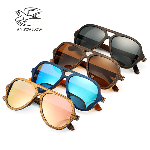 Polarized Sunglasses Women Men Layered Skateboard Wooden Frame Square Style Glasses for Ladies Eyewear In Wood Box ► Photo 1/6