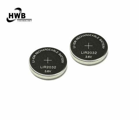 2x LIR2032 Rechargeable Lithium Li-ion Batteries 3.6V 40mAh Button Coin Cells Battery For Watch Calculator Free Shipping ► Photo 1/3