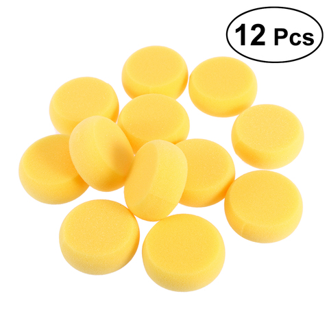 12pcs Round Synthetic Watercolor Artist Sponges Cleaning Sponge Tools Cleaner Pads for Painting Crafts Pottery (Yellow) ► Photo 1/6