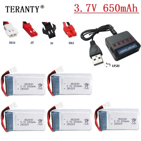 3.7v 650mah Li-Po Battery + Charger Units For Syma X5c X5c-1 X5 H5c RC Quadcopter Spare Parts 852540 Drone Rechargeable battery ► Photo 1/6