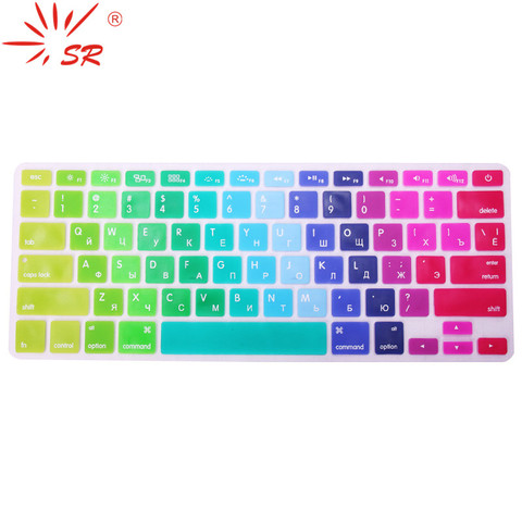 SR 2 Types US EU Russian Language Letter Silicone Keyboard Cover Sticker For Macbook Air 13 Pro 13.3 15.4 17 Retina Protector ► Photo 1/2