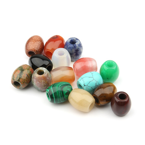 Fashion Natural Stone Flat Beads Multiple Colour Big Hole Good Quality DIY Jewelry Accessories 20*15mm Hole size 6mm ► Photo 1/6