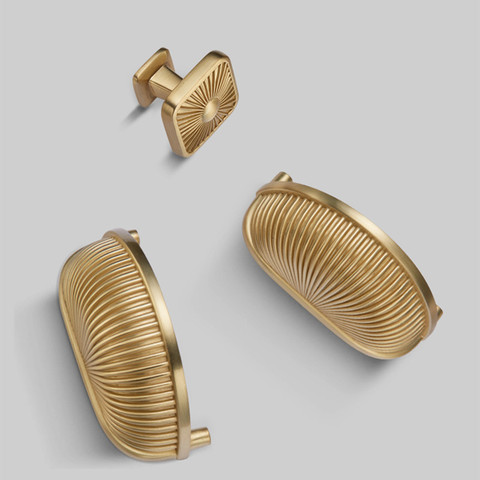 Shell Shape Kitchen Handle Gold Cabinet Pulls Drawer Knobs For Furniture Zinc Alloy ► Photo 1/6