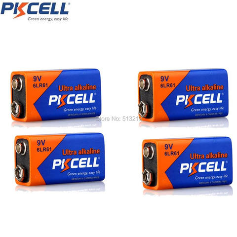 4Pcs PKCELL Electronic thermometer 9V 6LR61 E22 MN1604 522 Super Alkaline Battery Superior 6F22 ► Photo 1/6