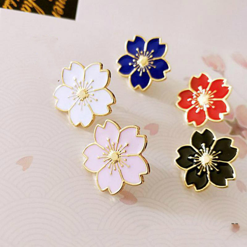 Qiaoyue The new 2022 sweet cherry blossom brooch Drip flower collar pin badges Clothing bags accessories Female accessories ► Photo 1/6