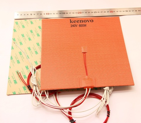 240X240mm,600W@240V,w/ NTC 100K Thermistor,3M PSA Keenovo Silicone Heater 3D Printer Heatbed,First Grade Quality Guaranteed ► Photo 1/4