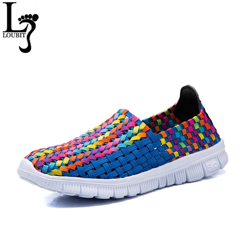 Big Size 35-42 Colorful Women Shoes Handmade Summer Female Loafers Fashion Women Casual Flats Woven Shoes Slip On Top Quality ► Photo 1/1