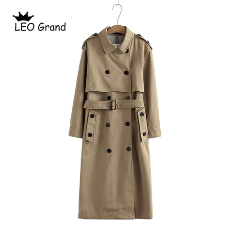 Vee Top women casual solid color double breasted outwear fashion sashes office coat chic epaulet design long trench 902229 ► Photo 1/6