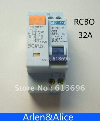 DPNL 1P+N 32A 230V~ 50HZ/60HZ Residual current Circuit breaker with over current and Leakage protection RCBO ► Photo 1/1